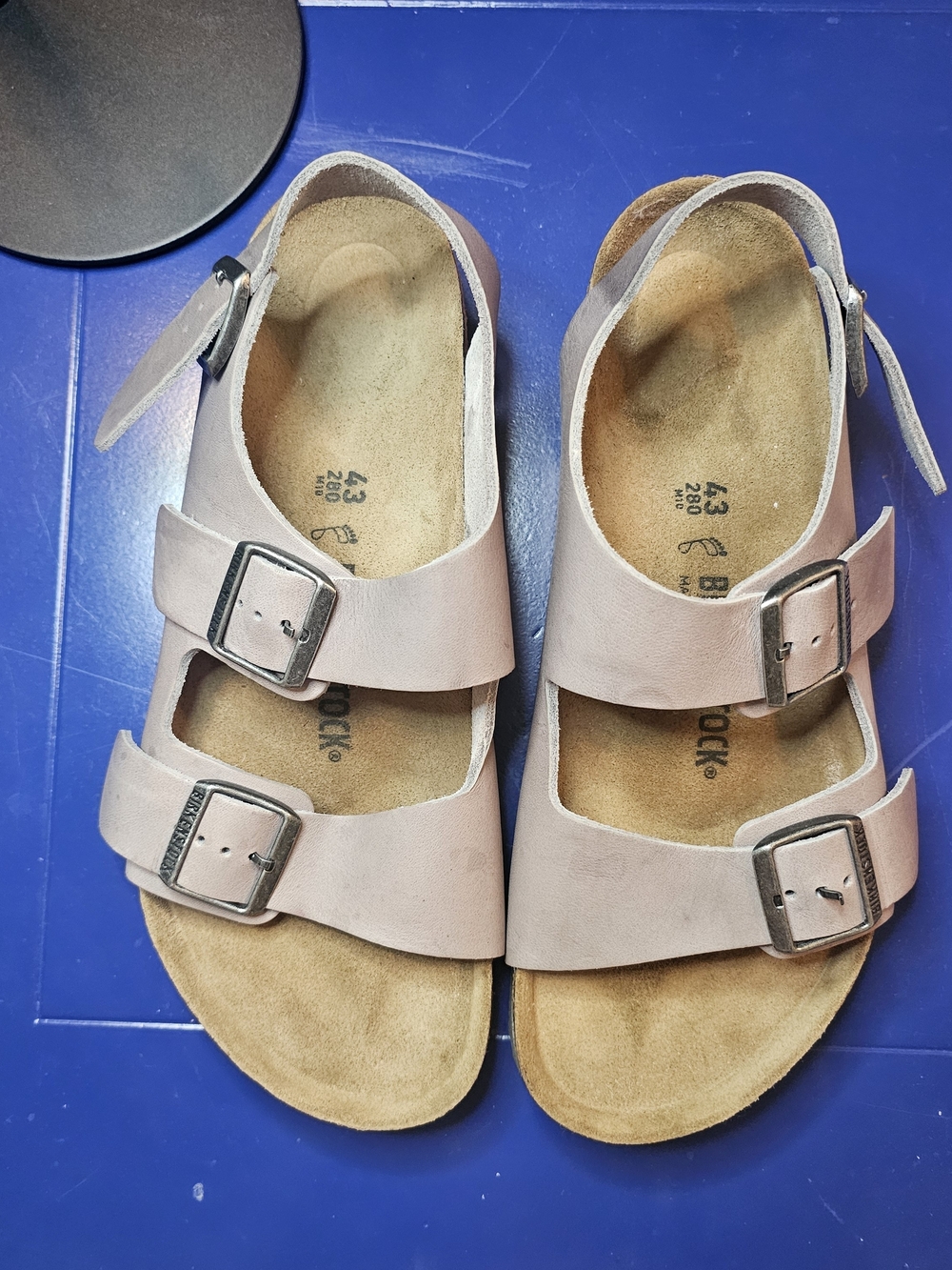 Birkenstock Gray Two-Strap Cork Footbed Sandals - Picture 2 of 6